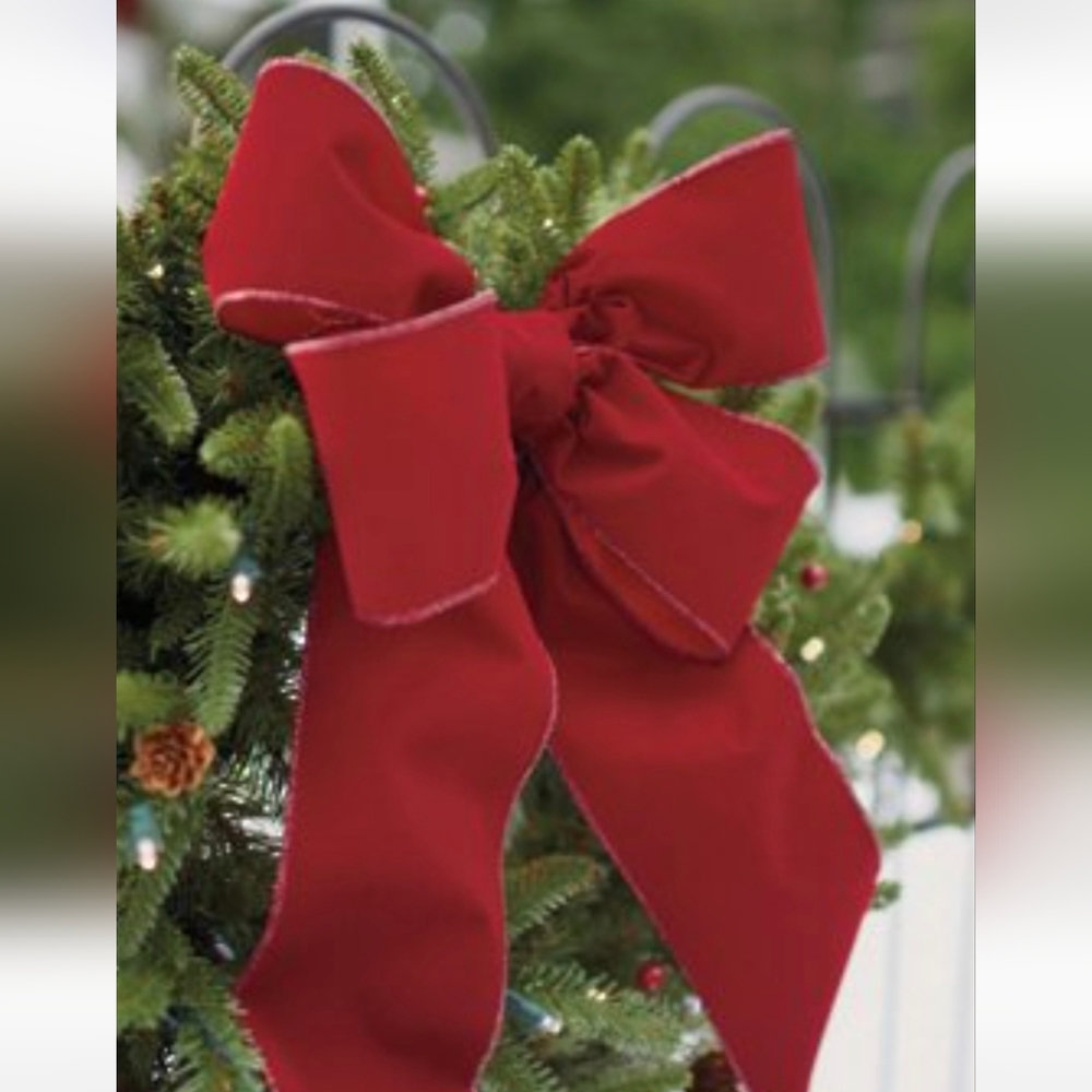 BALLARD DESIGNS Exclusive Red Velvet Wired Ribbon 2.5" X 10 YDS 100% Cotton